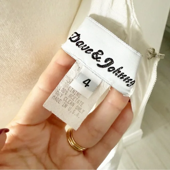 Vintage 90s Dave & Johnny White Satin Floral Embroidered Maxi Dress - Picture 8 of 9